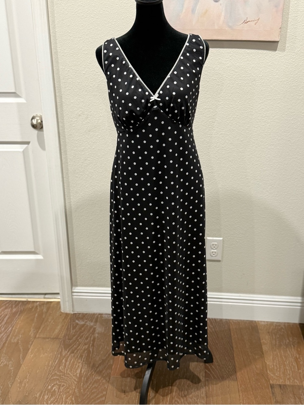 Gianni Bini Black & White Polka Dot Midi Dress